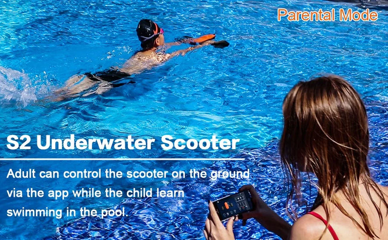 GENEINNO S2 Underwater Scooter,Dual Motors and Smart APP Support,Sea Scooter for Swimming Scuba Free Diving Snorkeling for Kids