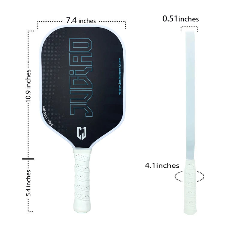 Juciao Pickleball Paddle Carbon Fiber Surface 16MM Pickleball Paddle Lightweight Honeycomb Core Paddle Cushion Comfort Grip