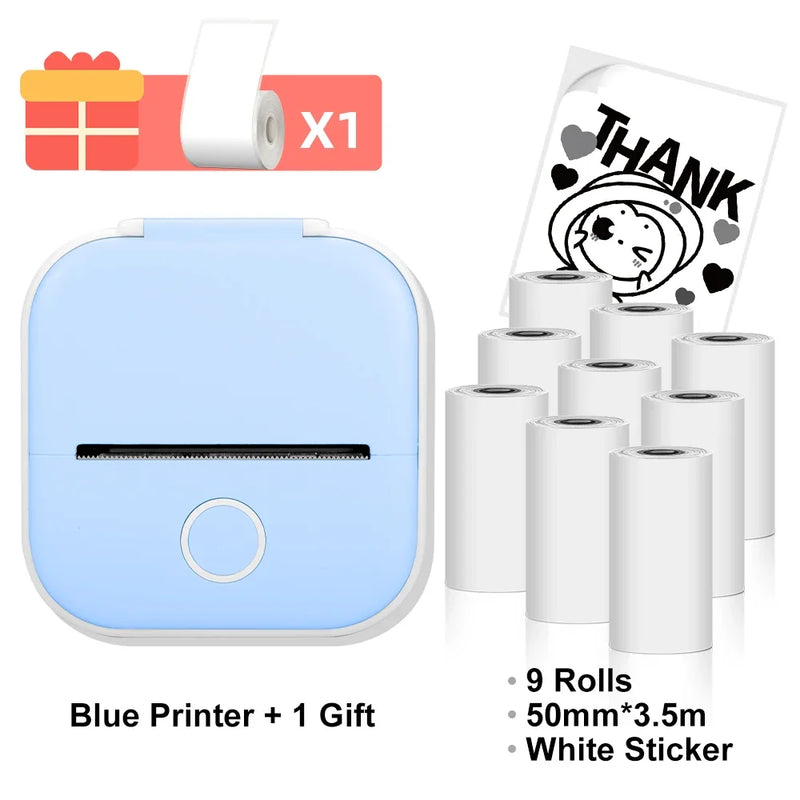 T02 Mini Thermal Printer Phomemo T02 Sticker Maker Machine Portable Bluetooth Pocket Printer Study Supplies for Photos Notes