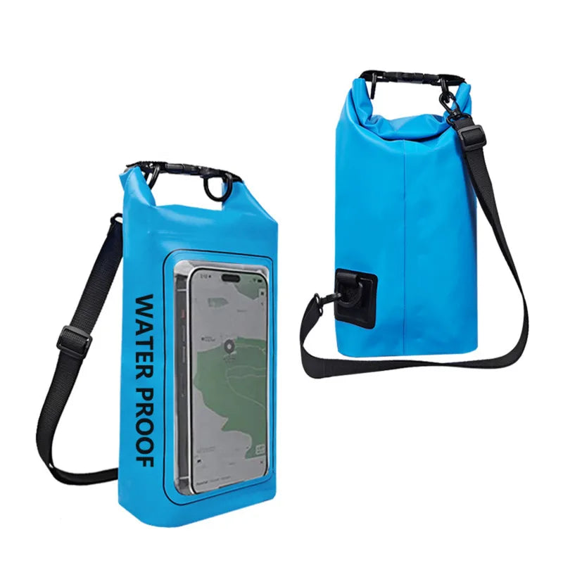 Waterproof PVC Dry Bag 5L 2L Swimming Diving Rafting Floating Shoulder Outdoor Beach Sport Kayaking Travel Crossbody Bag Surfing