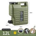 10-25L Outdoor Water Bucket Large-Capacity Portable Camping Water Bag Container with Faucet Driving Water Tank for Picnic Hiking
