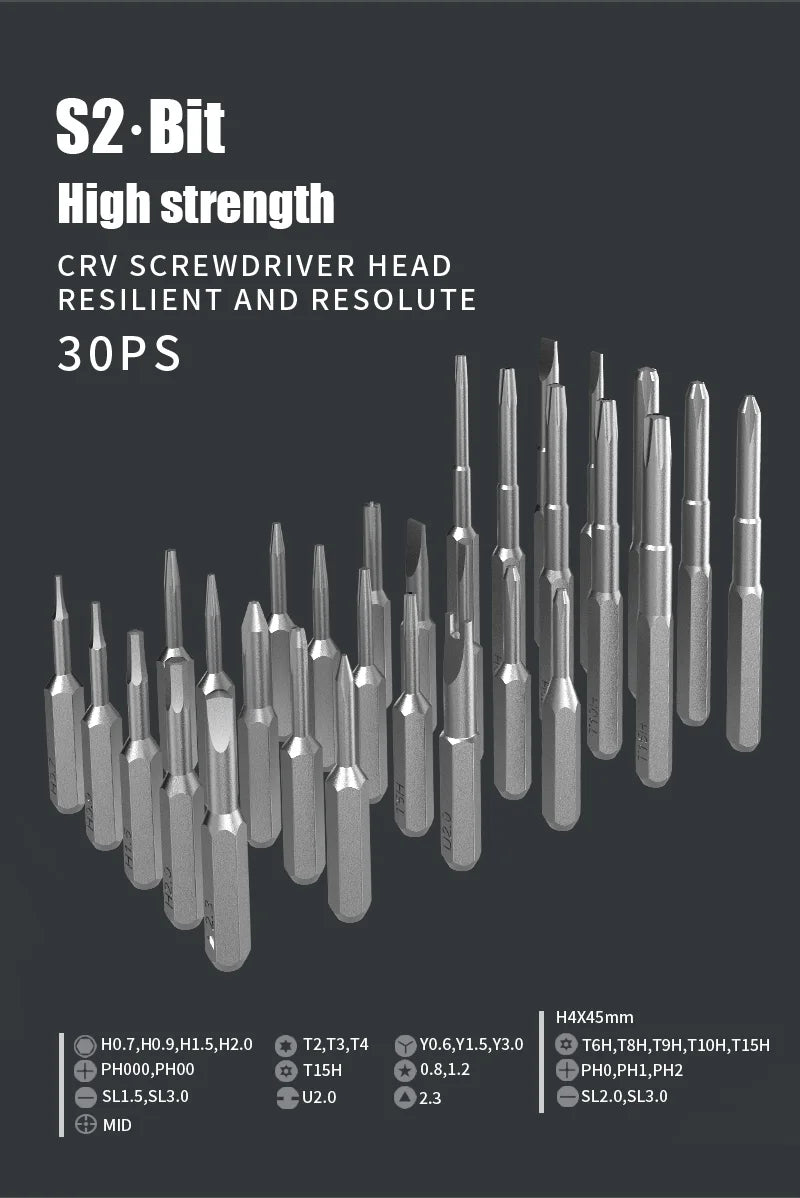 Mini Electric Screwdriver Set 38 in 1 Magnetic Screwdriver with 30 Bits 5 Torque Settings Multi-Function Repair Power Tool Set