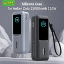 Silicone Case for Anker Zolo 25000mAh 165W Power Bank Protective Case TF/SIM card PIN storage Bag Portable Travel Carrying Case