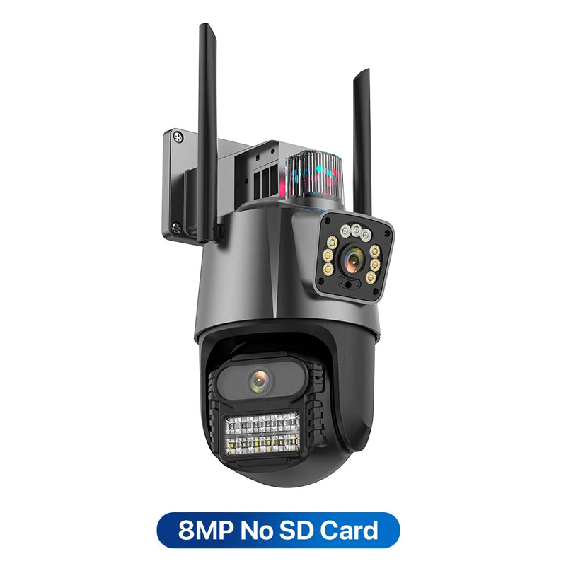 PTZ IP Camera 5K 9MP Wifi Camera 4K HD Dual Lens Security Protection Security CCTV Video Surveillance Camera Police Light Alarm