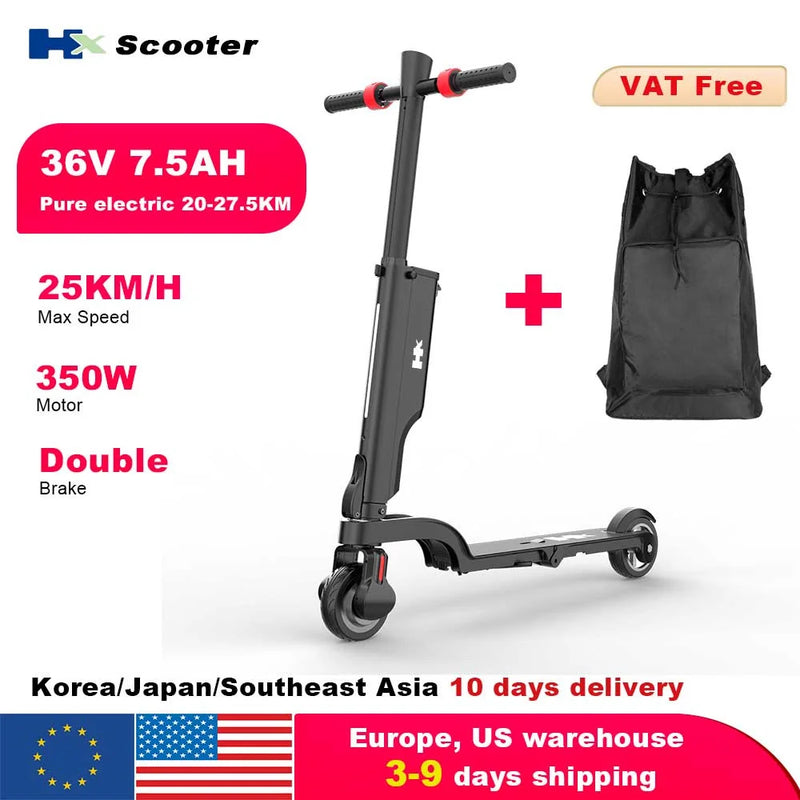 HX X6 E Scooter 350W 25KM/H   Electric Scooter Foldable Electric Kick Scooters 5.5 Inch APP Smart escooter for Adults