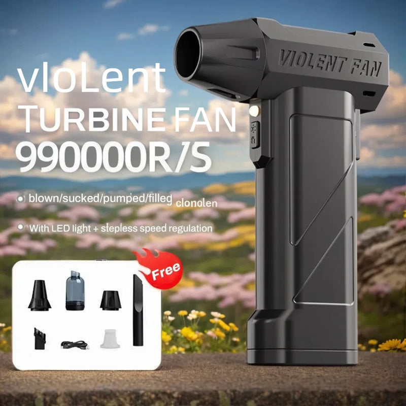 Powerful Jet Blower 990000RPM High Speed Brushless Motor Dust Blower 10000mAh Violent Turbo Fan Portable Car Vacuum Cleaner