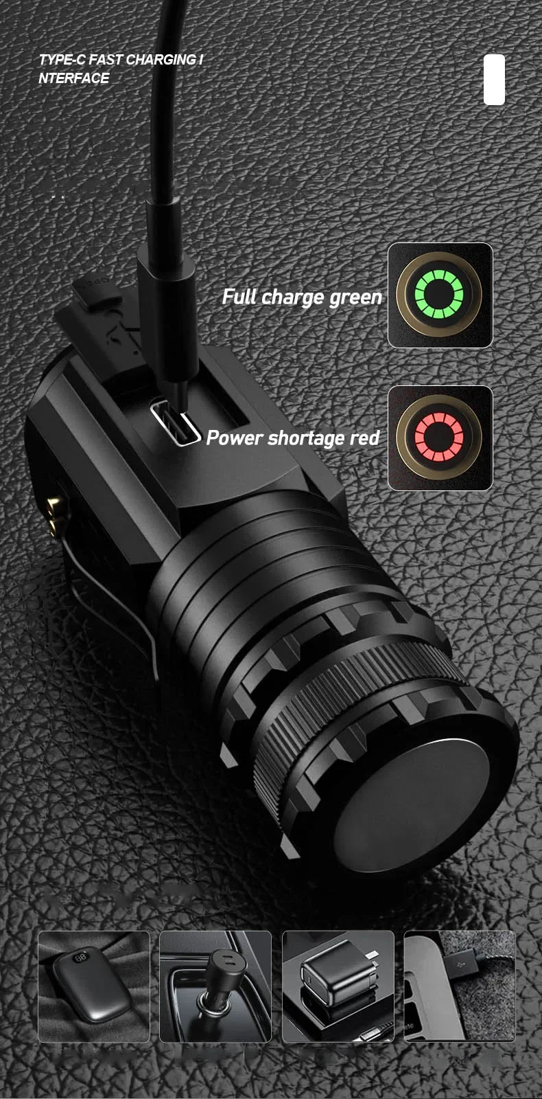 Powerful Mini LED Flashlight Super Bright Aluminium Pocket Torch Rechargeable Waterproof Hiking Camping Flash Light with Magnet