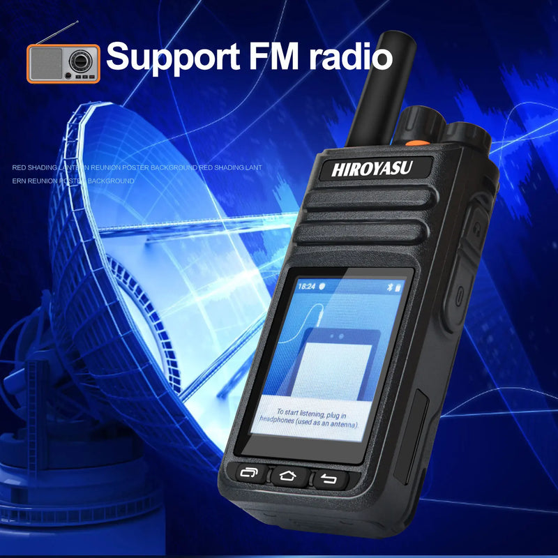 Hiroyasu HI-B8 2G 3G 4G LTE Cellular Network WIFI PoC FM Walkie Talkie 2GB+16GB Android9.0 Phone Call GPS 2.4"Touch Screen Radio