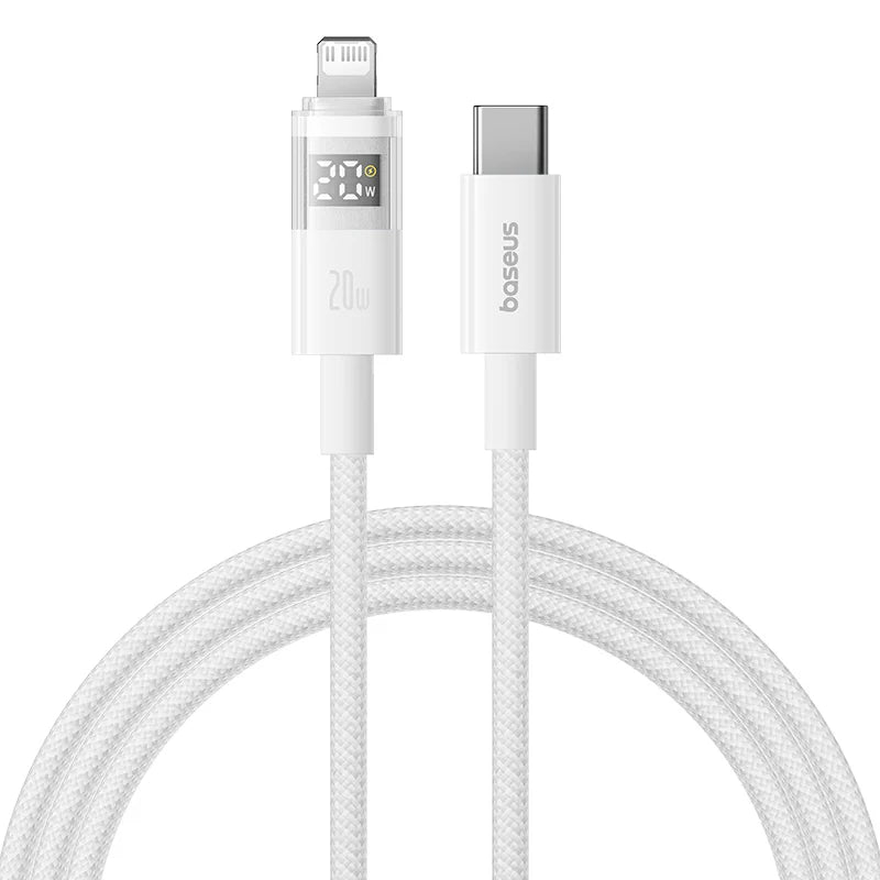 Baseus 20W USB C Cable For iPhone 14 13 12 LED Display USB Cable Type C for iPad Pro Fast Charging Data Wire