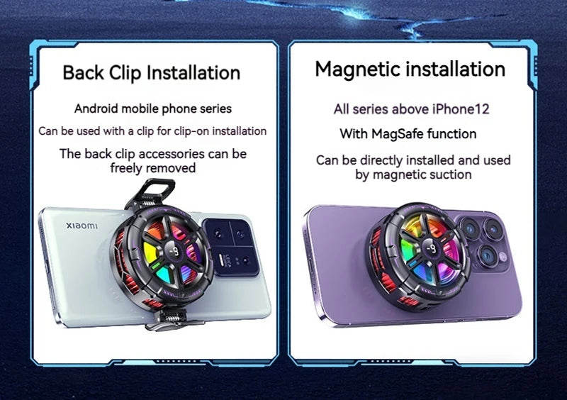 K21 Semiconductor Magnetic Phone Cooler with Temperature Display Universal for PhonesTablets Fast Heat Dissipation for Gaming