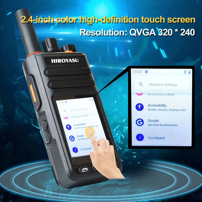 Hiroyasu HI-B8 2G 3G 4G LTE Cellular Network WIFI PoC FM Walkie Talkie 2GB+16GB Android9.0 Phone Call GPS 2.4"Touch Screen Radio