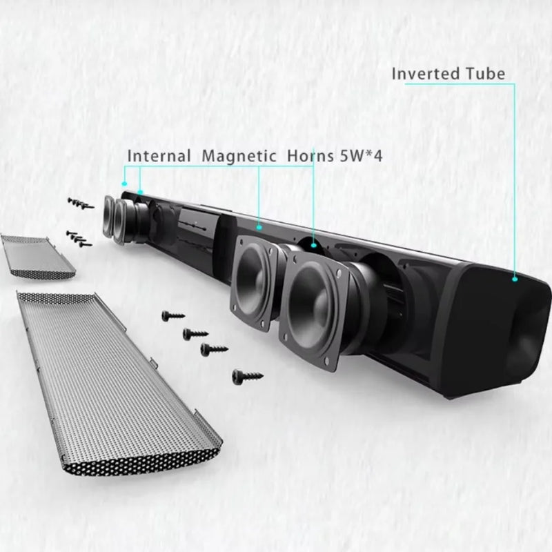 XIKCU Soundbar Speakers Bluetooth 5.3 Stereo Soundbar Surround Sound Home Cinema with Remote Control Support RCA AUX TF-Card