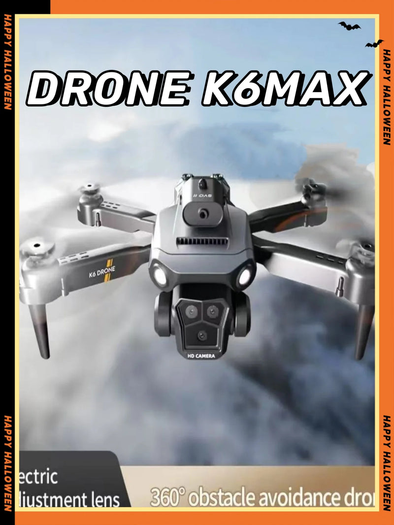 Dron profesional K6 Max 8K, cuadricóptero con GPS, tres cámaras HD, gran angular, flujo óptico, cuatro vías, evitación de obstác