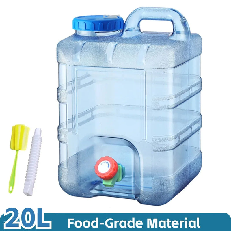 10-25L Outdoor Water Bucket Large-Capacity Portable Camping Water Bag Container with Faucet Driving Water Tank for Picnic Hiking