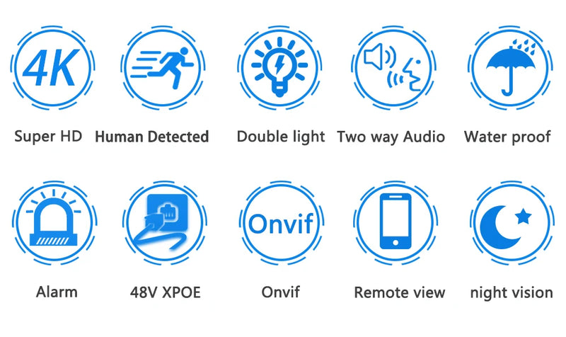 4K PTZ IP Camera POE Onvif SecurityOutdoor Color Night Vision Smart AI P2P Pan Tilt With Motion Detection Two Way Audio SD Slot