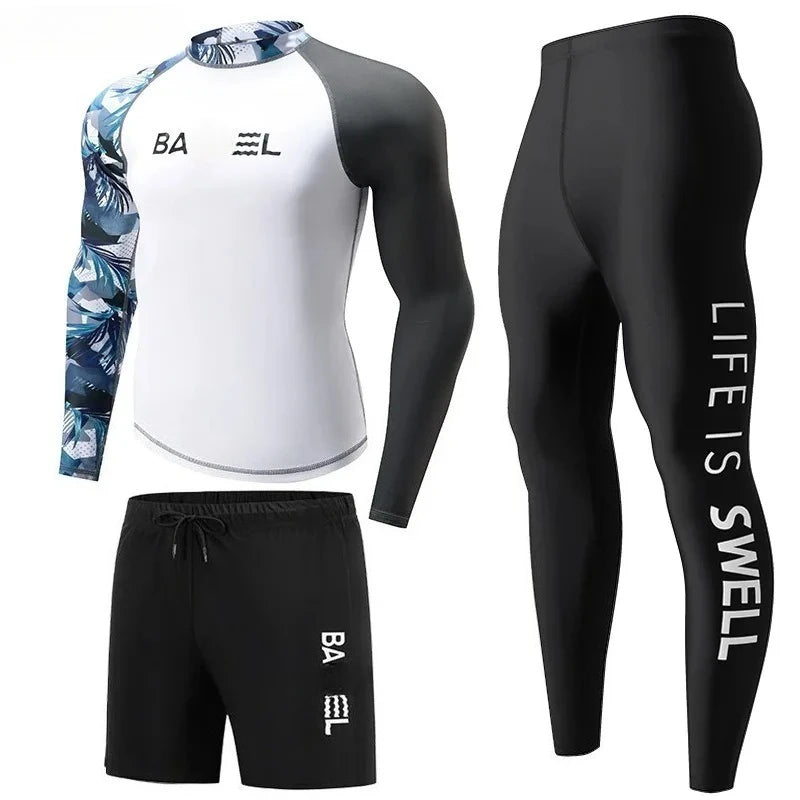 Diving Suit for Men Swimsuit Long Sleeved Sunscreen Quick Drying Rash Guard Surfing Suit Snorkeling Set Bathing Suit