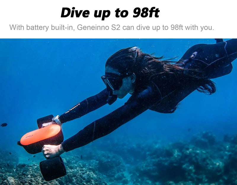 GENEINNO S2 Underwater Scooter,Dual Motors and Smart APP Support,Sea Scooter for Swimming Scuba Free Diving Snorkeling for Kids
