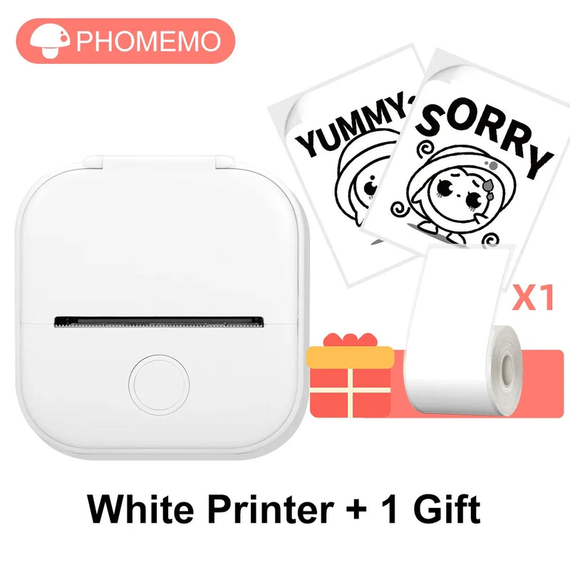T02 Mini Thermal Printer Phomemo T02 Sticker Maker Machine Portable Bluetooth Pocket Printer Study Supplies for Photos Notes