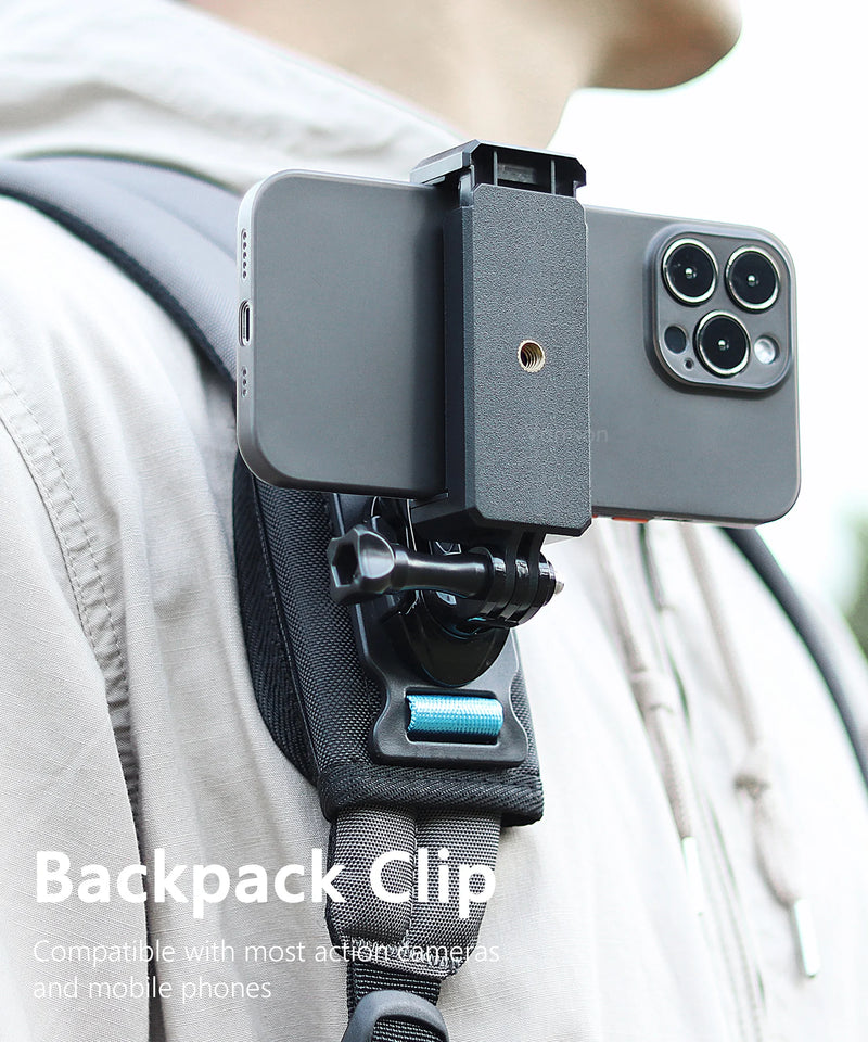 Vamson Universal Mobile Phone Holder Adjustable Cellphone Backpack Clip Mount for iPhone Bracket Smartphone Stand Fixed Hiking