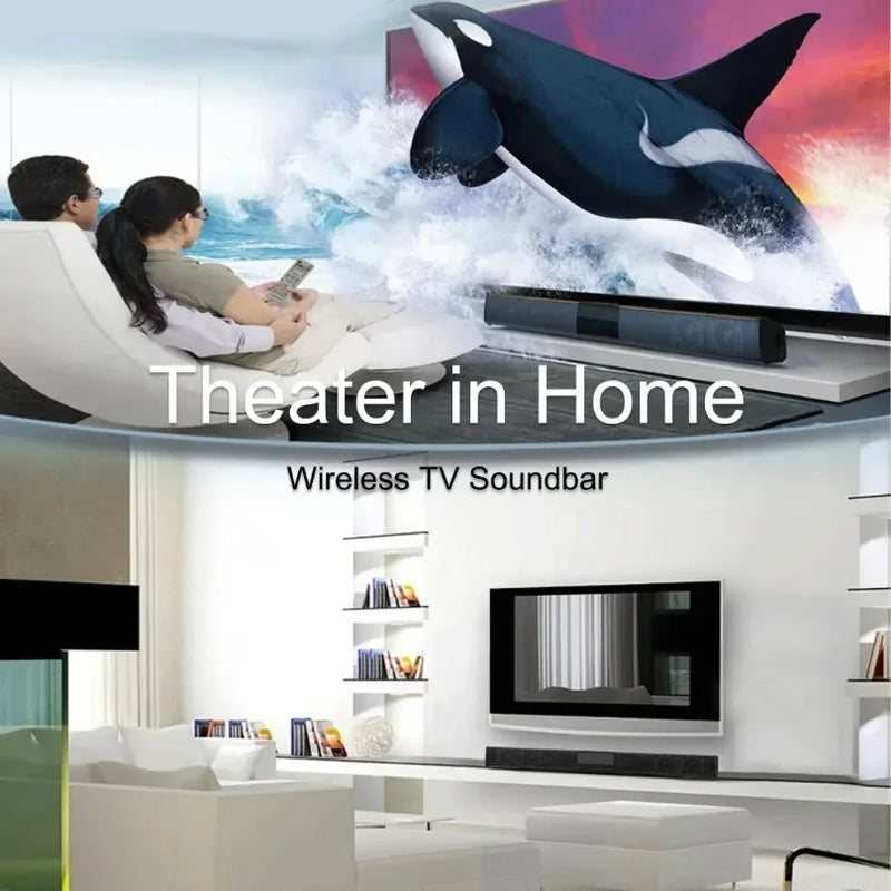 XIKCU Soundbar Speakers Bluetooth 5.3 Stereo Soundbar Surround Sound Home Cinema with Remote Control Support RCA AUX TF-Card