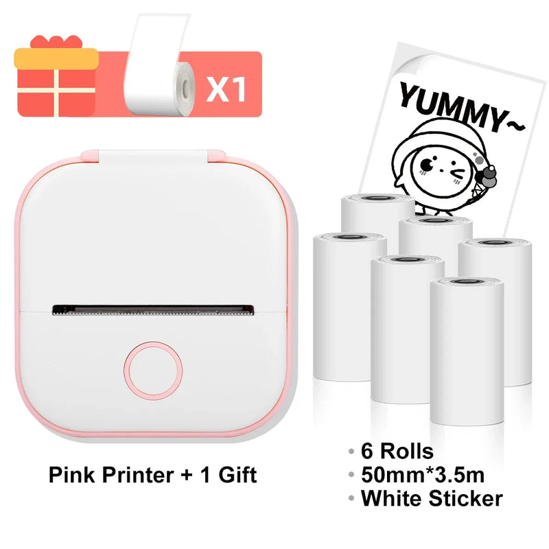 T02 Mini Thermal Printer Phomemo T02 Sticker Maker Machine Portable Bluetooth Pocket Printer Study Supplies for Photos Notes