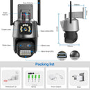 PTZ IP Camera 5K 9MP Wifi Camera 4K HD Dual Lens Security Protection Security CCTV Video Surveillance Camera Police Light Alarm