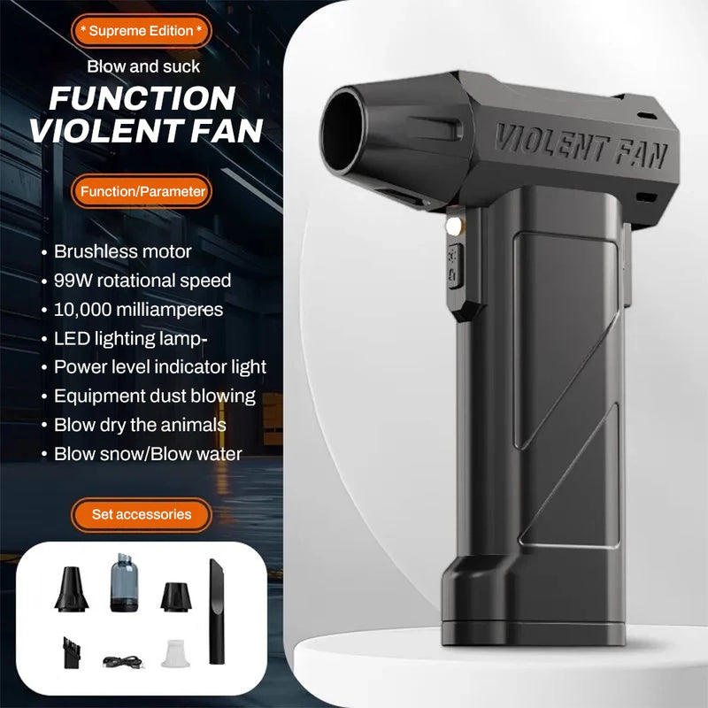 Powerful Jet Blower 990000RPM High Speed Brushless Motor Dust Blower 10000mAh Violent Turbo Fan Portable Car Vacuum Cleaner