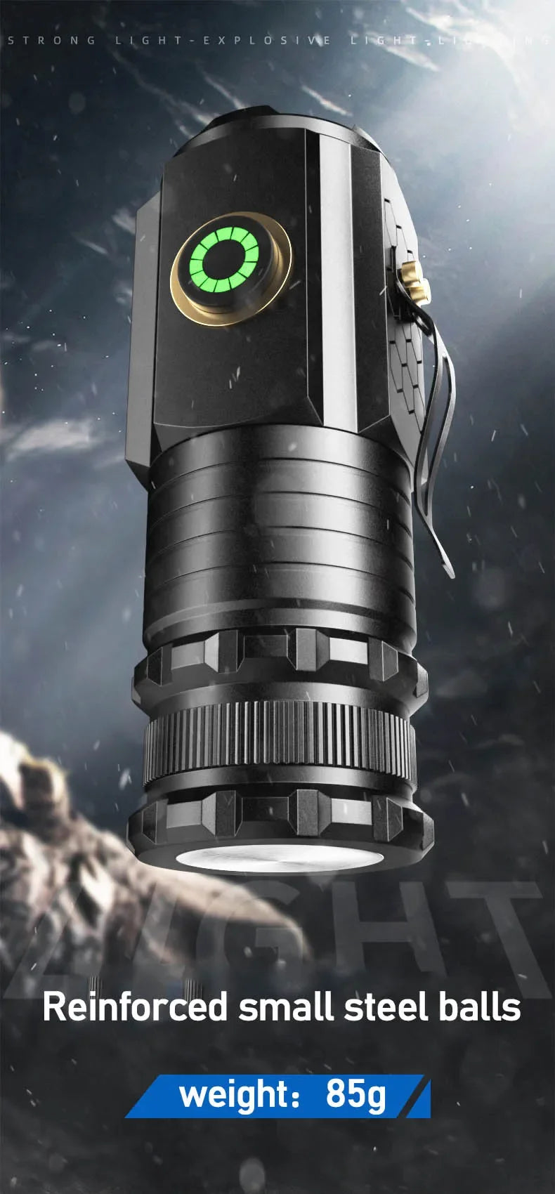 Powerful Mini LED Flashlight Super Bright Aluminium Pocket Torch Rechargeable Waterproof Hiking Camping Flash Light with Magnet