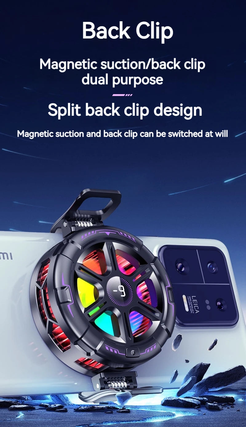 K21 Semiconductor Magnetic Phone Cooler with Temperature Display Universal for PhonesTablets Fast Heat Dissipation for Gaming