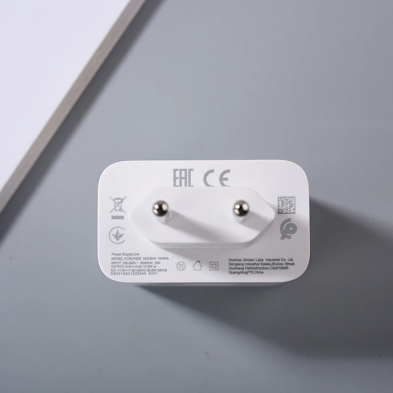 For OPPO 80W SuperVOOC Charger EU/US Fast Charger Adapter Type C Cable For OPPO Find N2 N X4 X5 X6 X7 Reno 12 11 10X 9 8 R17 Pro