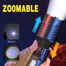 High Power Rechargeable Led Flashlight Very Strong Led Flashlight With Built-in Battery Torch For Outdoor Camping Hiking Fishing
