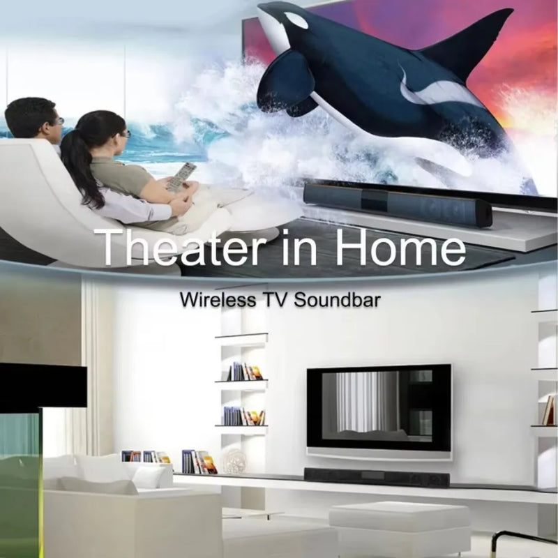 XIKCU Soundbar Speakers Bluetooth 5.3 Stereo Soundbar Surround Sound Home Cinema with Remote Control Support RCA AUX TF-Card