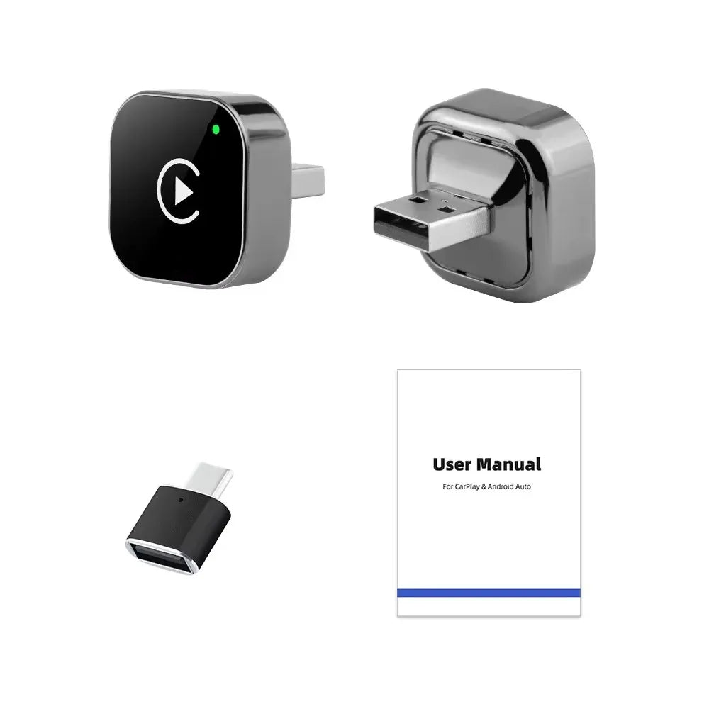 Car AI Box Carplay Android Auto Wireless Adapter 2 In 1 Mini Box Wireless Adapter Plug And Play 2.4-5.8GHz WiFi Bluetooth
