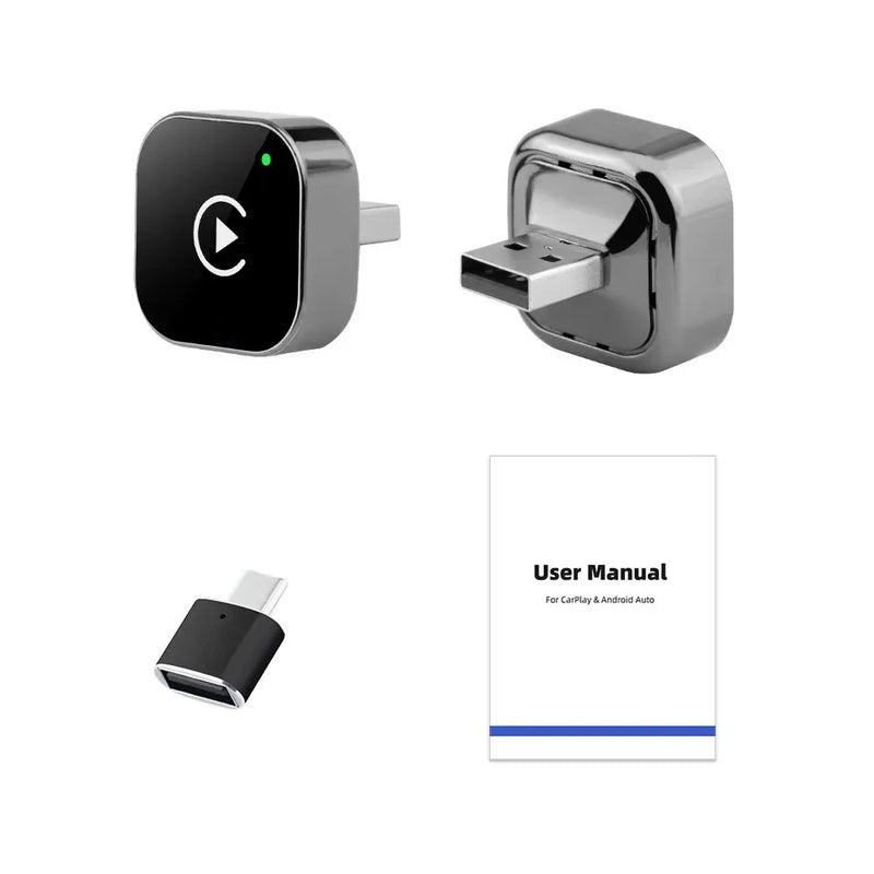 Car AI Box Carplay Android Auto Wireless Adapter 2 In 1 Mini Box Wireless Adapter Plug And Play 2.4-5.8GHz WiFi Bluetooth
