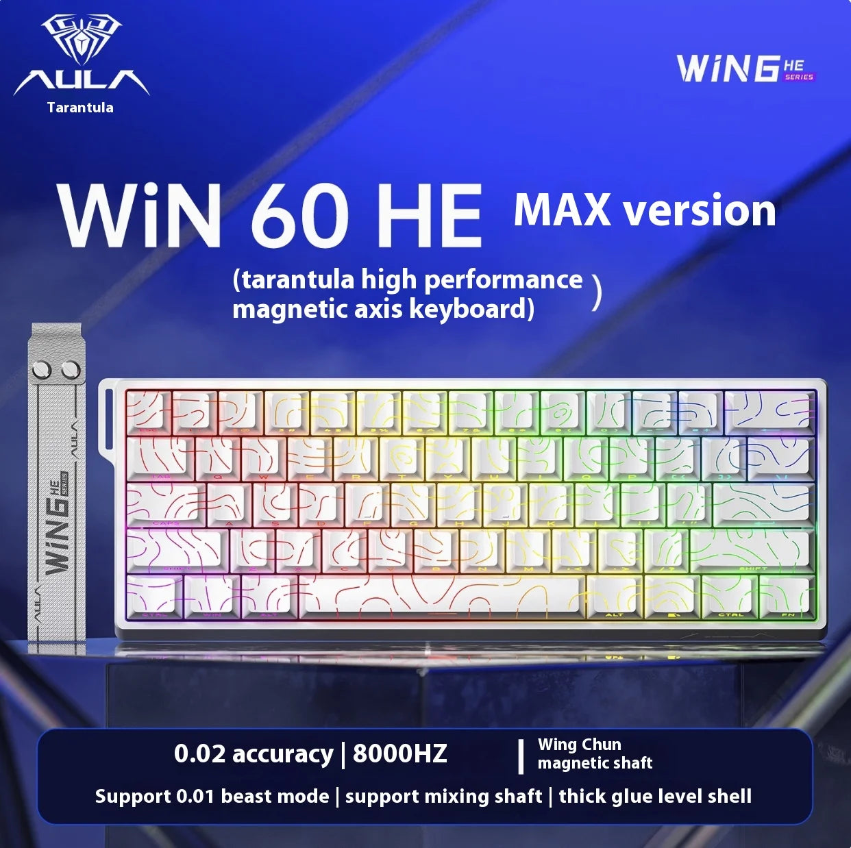 Aula Win60 Win68 He Magnetic Switch Keyboards 8K Gaming Mechanical Keyboard Wired Esports RGB Light Hot-Swap For Pc Gamer Gift