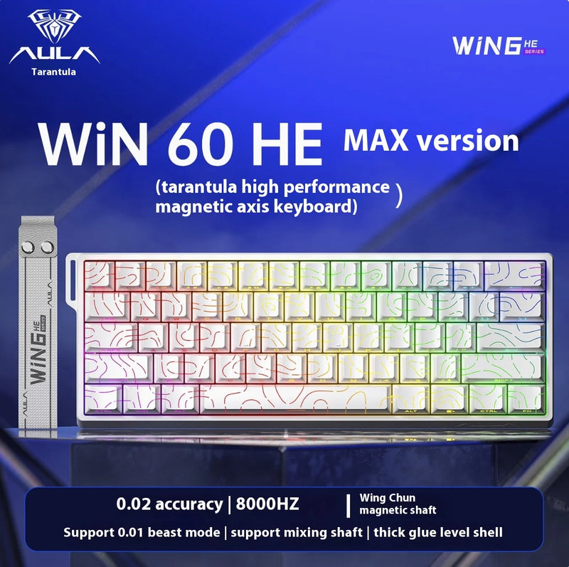 Aula Win60 Win68 He Magnetic Switch Keyboards 8K Gaming Mechanical Keyboard Wired Esports RGB Light Hot-Swap For Pc Gamer Gift