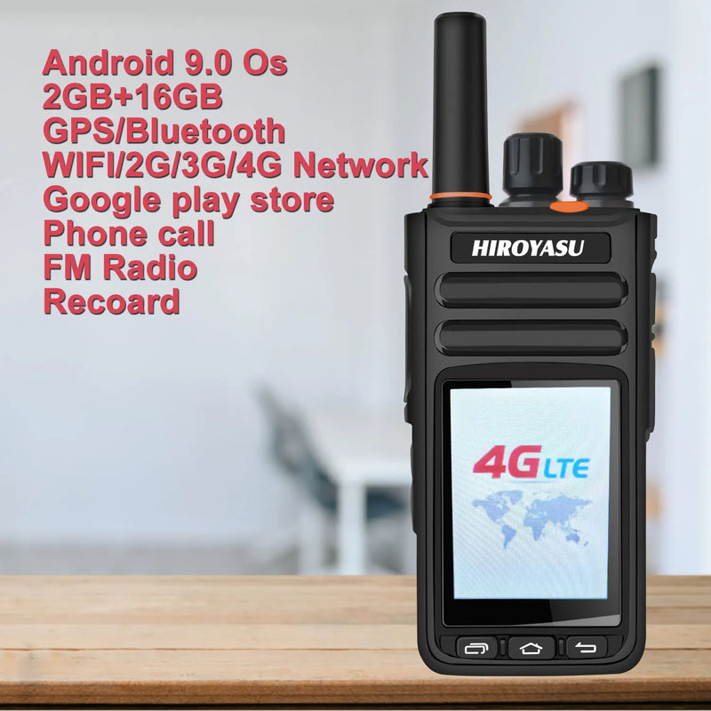 Hiroyasu HI-B8 2G 3G 4G LTE Cellular Network WIFI PoC FM Walkie Talkie 2GB+16GB Android9.0 Phone Call GPS 2.4"Touch Screen Radio