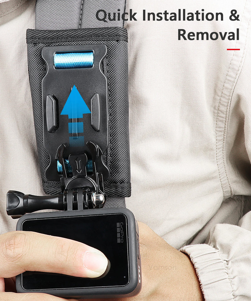 Vamson Universal Mobile Phone Holder Adjustable Cellphone Backpack Clip Mount for iPhone Bracket Smartphone Stand Fixed Hiking
