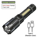 High Power Rechargeable Led Flashlight Very Strong Led Flashlight With Built-in Battery Torch For Outdoor Camping Hiking Fishing