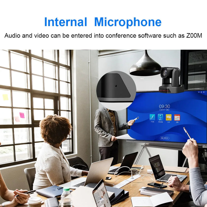 4K PTZ NDI Camera 12X 20X Optical Zoom AI Auto Tracking with PoE HDMI/SDI/USB/IP Live Streaming PTZ Camera for Church Services