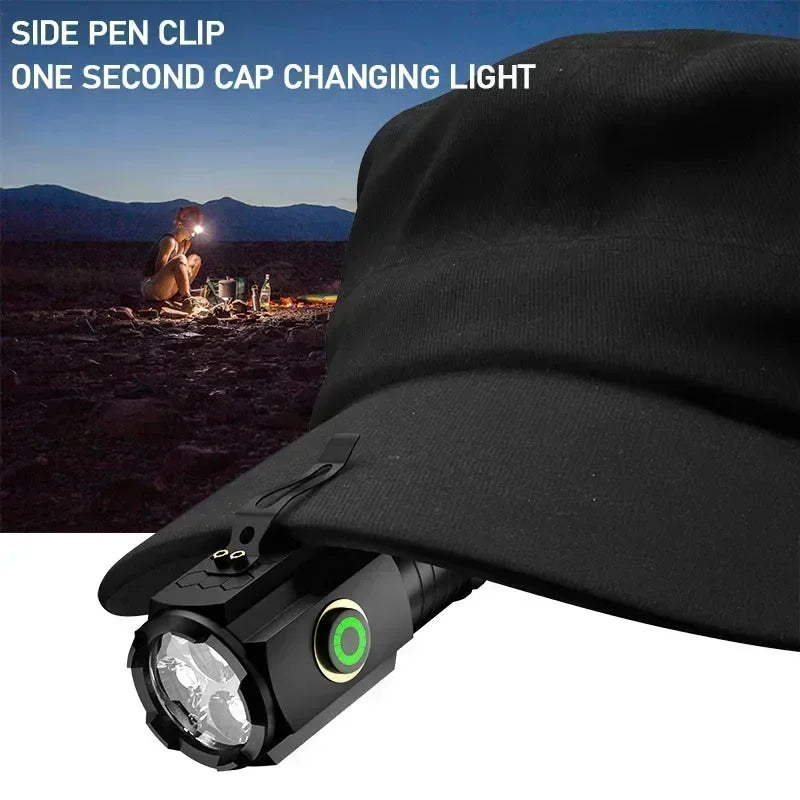 Powerful Mini LED Flashlight Super Bright Aluminium Pocket Torch Rechargeable Waterproof Hiking Camping Flash Light with Magnet