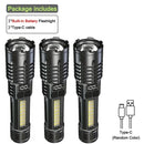 High Power Rechargeable Led Flashlight Very Strong Led Flashlight With Built-in Battery Torch For Outdoor Camping Hiking Fishing