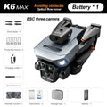 Dron profesional K6 Max 8K, cuadricóptero con GPS, tres cámaras HD, gran angular, flujo óptico, cuatro vías, evitación de obstác