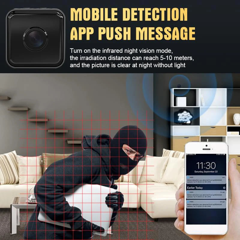 Indoor Wireless Home HD Camera Small Wifi Pet Camera 1080p Nanny Camera Motion Detection Alarm Night Vision Real-Time Monitoring