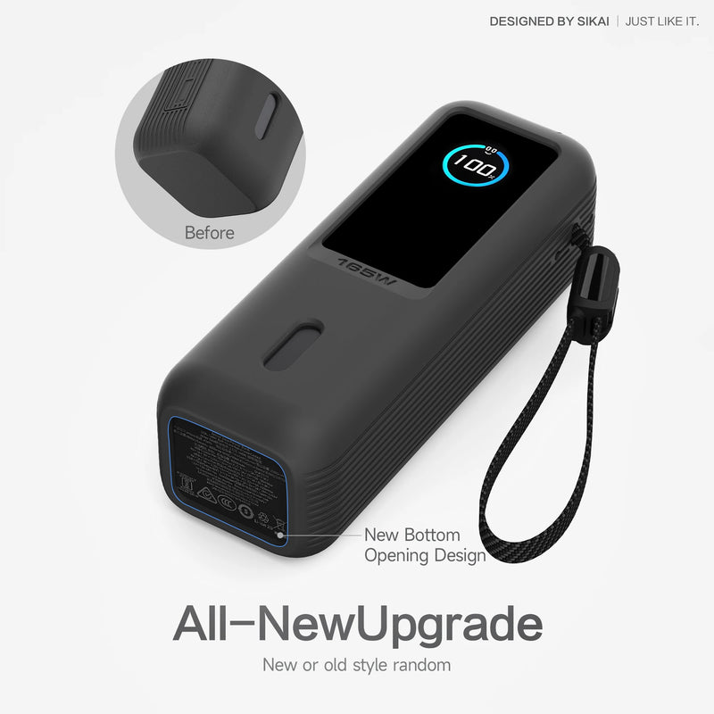 Silicone Case for Anker Zolo 25000mAh 165W Power Bank Protective Case TF/SIM card PIN storage Bag Portable Travel Carrying Case