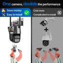 PTZ IP Camera 5K 9MP Wifi Camera 4K HD Dual Lens Security Protection Security CCTV Video Surveillance Camera Police Light Alarm
